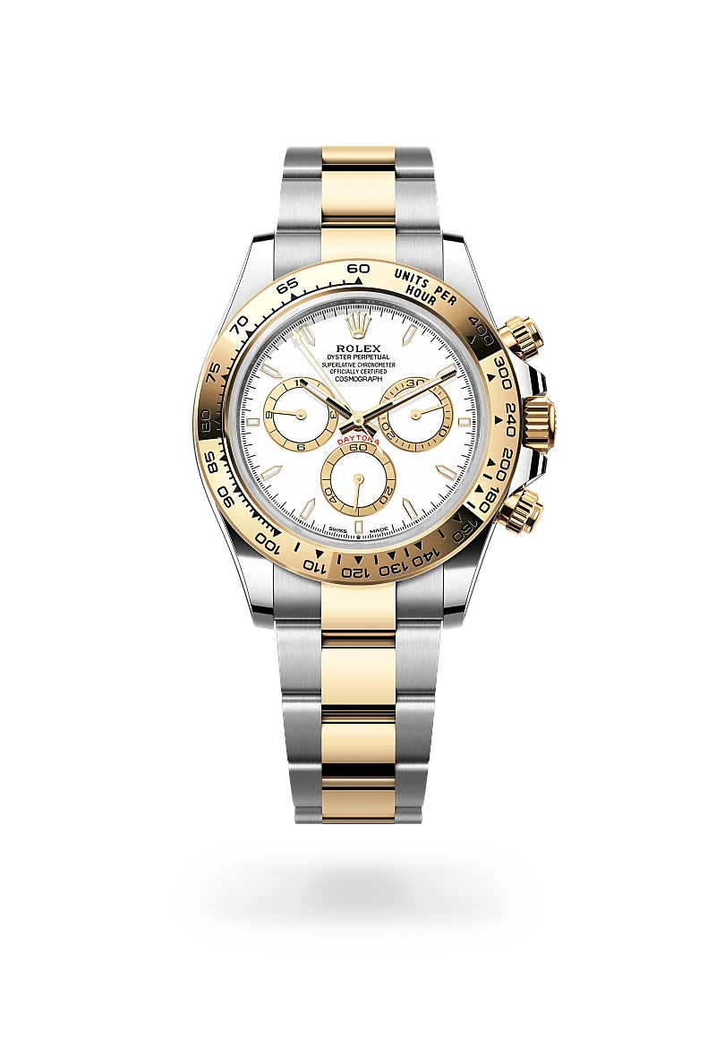 Rolex Datejust 41 màu trắng Rolesor với mặt số màu đen sáng, vành đồng hồ bằng vàng trắng vàng kim khía cạnh, vạch giờ kim cương và dây đeo Jubilee