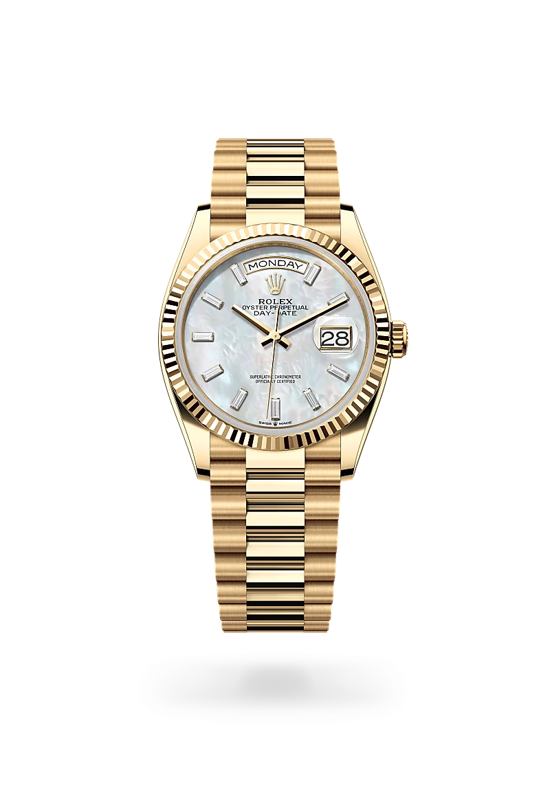 rolex day-date in 18 ct yellow gold, m128238-0123 - dafc