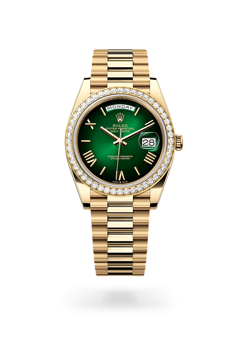 rolex day-date in 18 ct yellow gold, m228348rbr-0045 - dafc