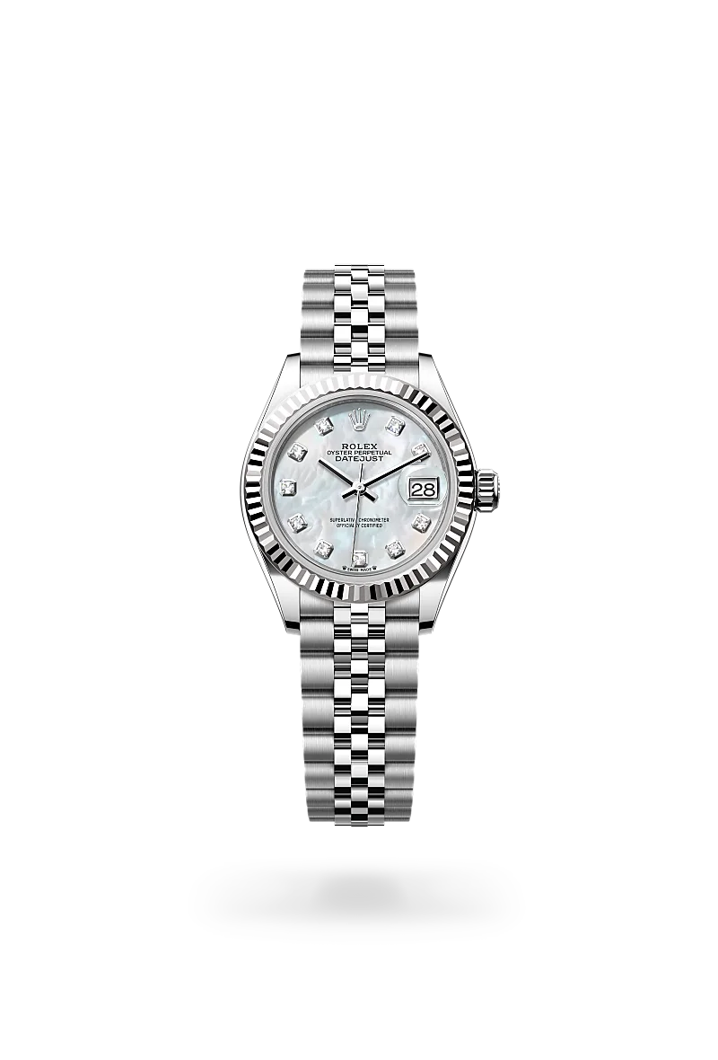 rolex lady-datejust in white rolesor - combination of oystersteel and white gold, m279174-0009 - dafc