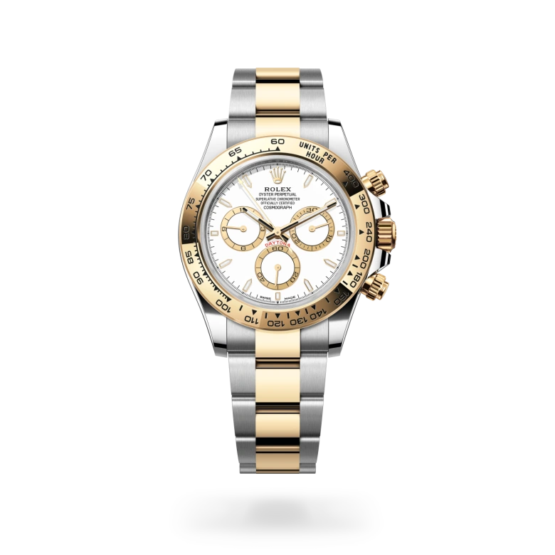 Rolex Datejust 41 màu trắng Rolesor với mặt số màu đen sáng, vành đồng hồ bằng vàng trắng vàng kim khía cạnh, vạch giờ kim cương và dây đeo Jubilee