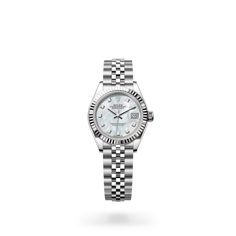 rolex lady-datejust in white rolesor - combination of oystersteel and white gold, m279174-0009 - dafc