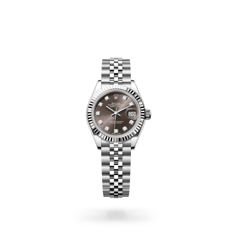 rolex lady-datejust in white rolesor - combination of oystersteel and white gold, m279174-0015 - dafc